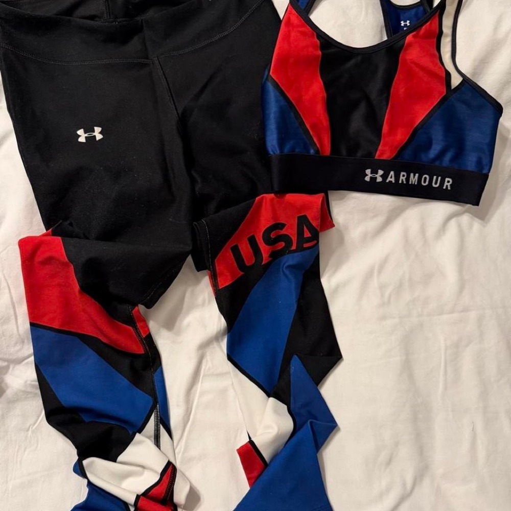 Under Armor USA leggings/bra set